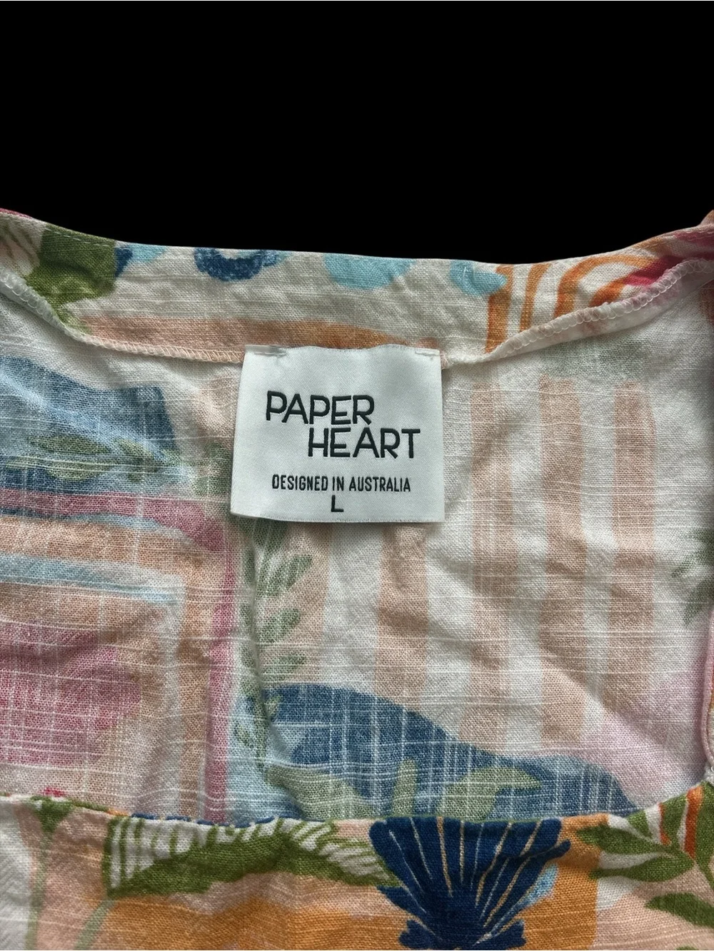 Anthropologie Paper Heart Patterned Crop Top - Picture 3 of 4